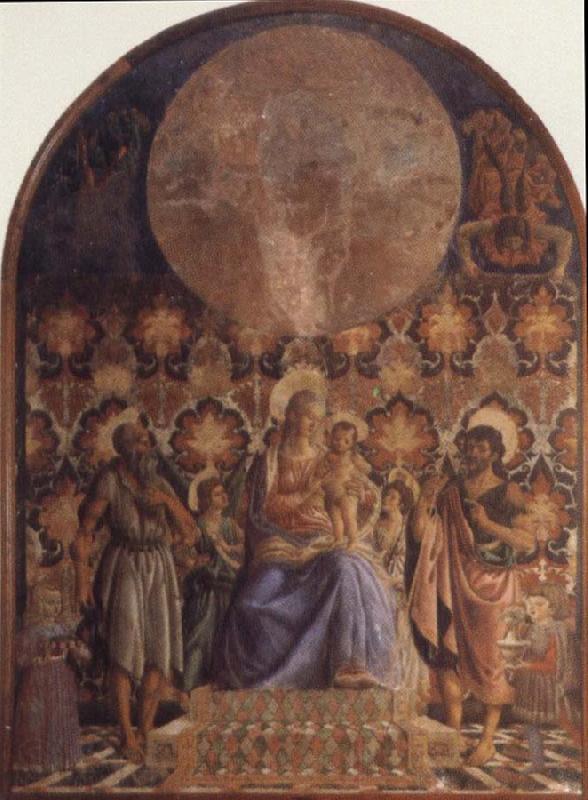 Andrea del Castagno Embrace the Son of the Virgin with Angels